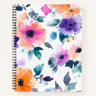 Carnet Fleur d'aquarelle de jardin printanier vintage