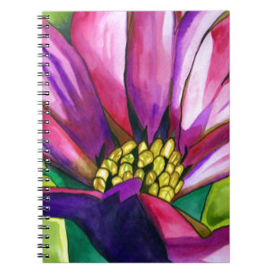 Carnet Fleur d'art aquarelle marguerite africaine violett