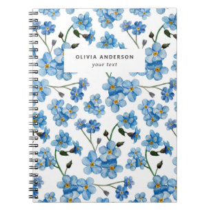 Carnet Fleur de Bleu Forget-Me-Not Botanique Cottagecor