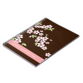 Carnet Fleur de bois de chien rose/Brown personnalisée (Côté gauche)