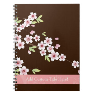 Carnet Fleur de bois de chien rose/Brown personnalisée