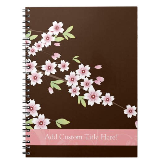 Carnet Fleur de bois de chien rose/Brown personnalisée (Devant)