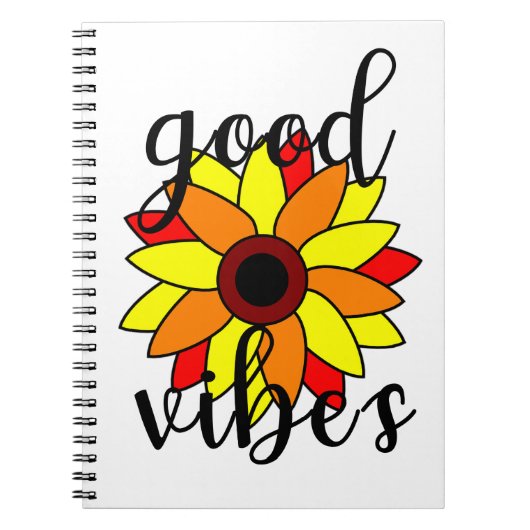 Carnet Fleur de bonnes vibrations (Devant)