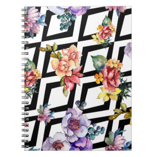 Carnet Fleur de bouquet colorée aquarelle. Botanique flor
