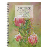 Carnet Fleur de cactus rose Gratitude (Devant)