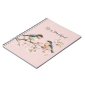 Carnet Fleur de cerisier Blue Birds  (Côté gauche)