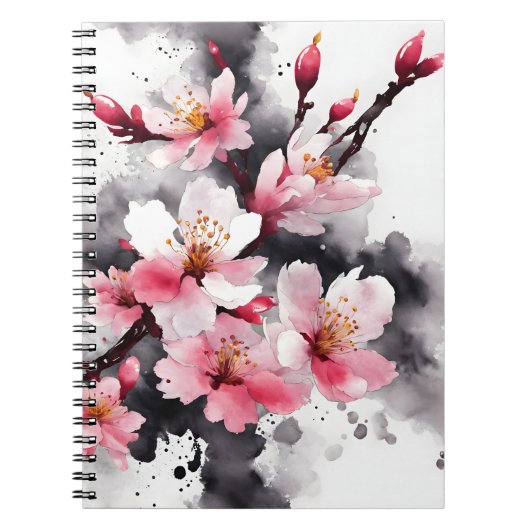 Carnet Fleur de cerisier - Fleurs à l'aquarelle (Devant)