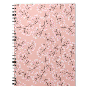 Carnet fleur de cerisier sur pêche