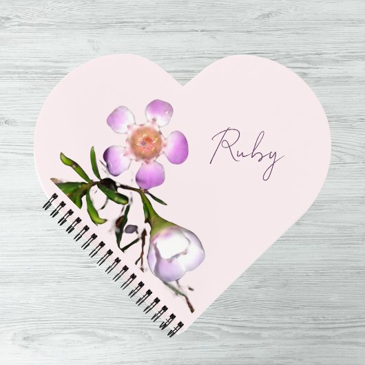 Carnet Fleur de cire en forme de cœur