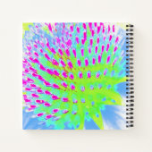 Carnet Fleur de cône Abstrait verte et violette de chaux (Dos)