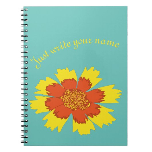 Carnet Fleur de coréopsis jaune et orange (Devant)
