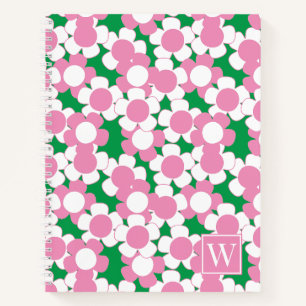 Carnet Fleur de Daisy Prépa – Monogramme Rose & Vert