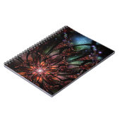 Carnet Fleur de fantaisie fractale douce et tendre (Côté gauche)