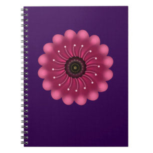 Carnet Fleur de fantaisie rose lumineuse   Floral néon ab