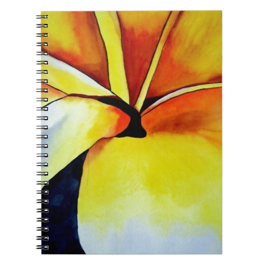 Carnet Fleur de frangipanier tropicale, art abstrait à l' (Devant)