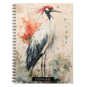 Carnet Fleur de Grue Cramoisi Lavis d'Encre (1)