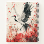 Carnet Fleur de Grue Rouge Lavis d'Encre (2) (Dos)