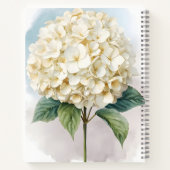 Carnet Fleur de Hydrangea blanche à l'aquarelle délicate (Dos)