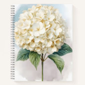 Carnet Fleur de Hydrangea blanche à l'aquarelle délicate (Devant)