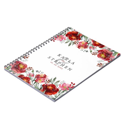 Carnet Fleur de jardin rouge profond (Côté gauche)