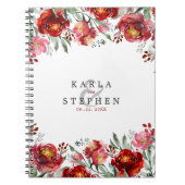 Carnet Fleur de jardin rouge profond (Devant)