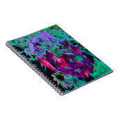 Carnet Fleur de jardin rouge, violet et rose (Côté Droit)