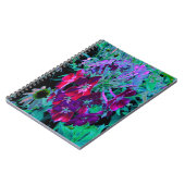 Carnet Fleur de jardin rouge, violet et rose (Côté gauche)