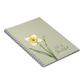 Carnet Fleur de jonquille verte blanche jaune (Côté Droit)
