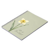Carnet Fleur de jonquille verte blanche jaune (Côté gauche)
