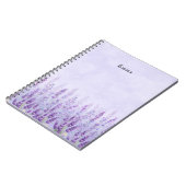 Carnet Fleur de lavande moderne violet blanc (Côté gauche)