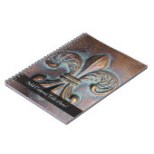 Carnet Fleur de Lis à l'aspect vieillot (Côté gauche)