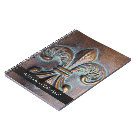 Carnet Fleur de Lis à l'aspect vieillot (Côté gauche)