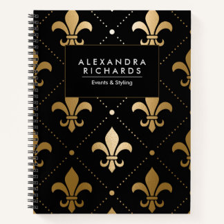 Carnet Fleur de lis dorée