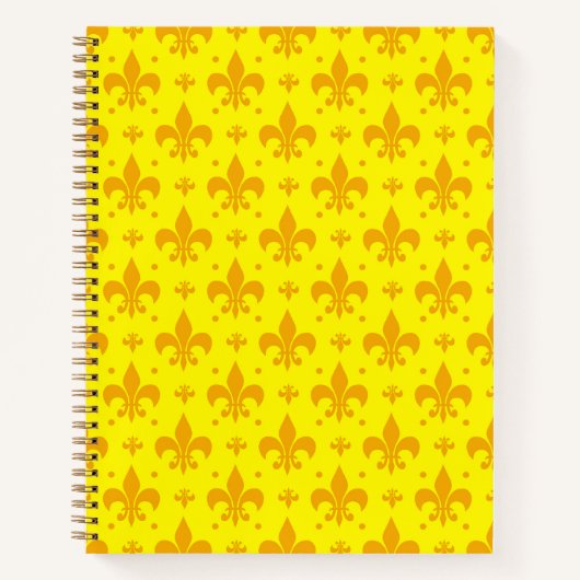 Carnet Fleur de lis Motif jaune (Devant)