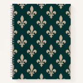 Carnet Fleur de Lis Motif, Royal French Creative on Green (Devant)