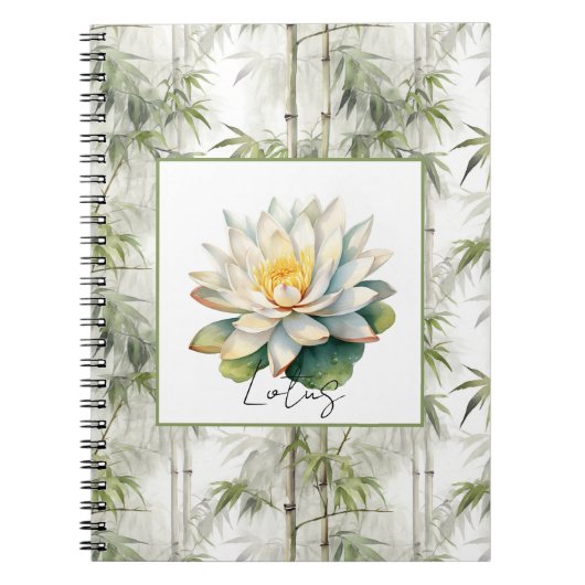 Carnet Fleur de Lotus Bambou   (Devant)