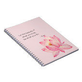 Carnet Fleur de lotus rose Citation de beauté de Rumi (Côté Droit)