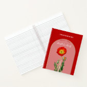 Carnet Fleur de naissance personnalisée Mois août Poppy (Intérieur)