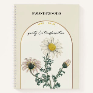 Carnet Fleur de naissance personnalisée Mois Avril Faisce