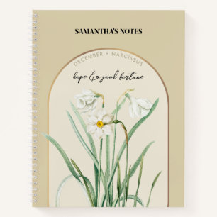 Carnet Fleur de naissance personnalisée Mois Décembre Nar