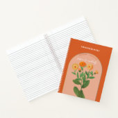 Carnet Fleur de naissance personnalisée Mois Octobre Mari (Intérieur)