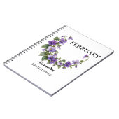 Carnet Fleur de naissance violette de février (Côté gauche)