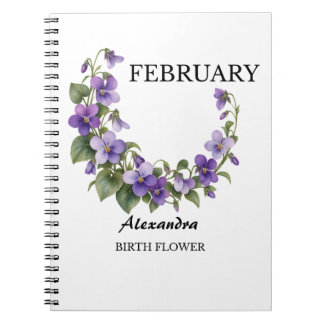 Carnet Fleur de naissance violette de février