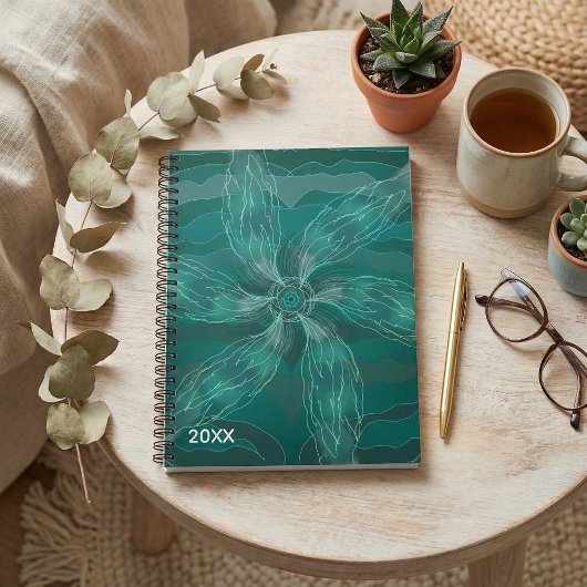 Carnet Fleur de nature botanique florale abstraite été