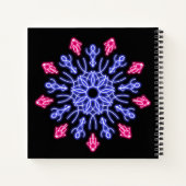 Carnet Fleur de néon bleu et rouge (Dos)