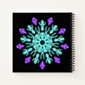 Carnet Fleur de néon pourpre et turquose (Dos)