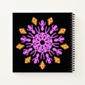Carnet Fleur de néon rose et orange (Dos)