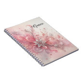 Carnet Fleur de Parties scintillant en argent rose étince (Côté Droit)