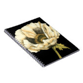 Carnet Fleur de pavot à crème sur Arrière - plan noir (Côté Droit)