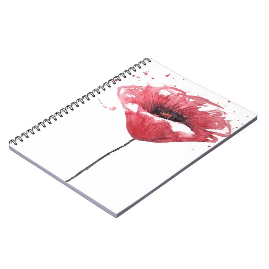 Carnet Fleur de pavot, aquarelle (Côté gauche)